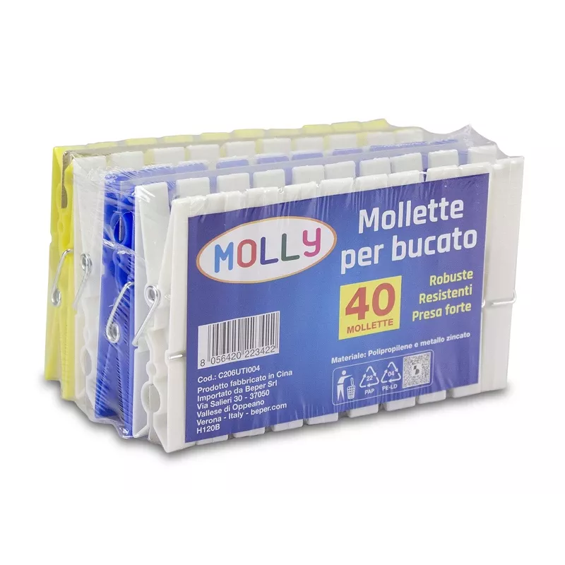 Beper C206UTI004 mollette per bucato in plastica (40 pz.)