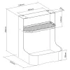Ergo Office Scatola contenitore/organizer da sottoscrivania con vano accessori, bianco, max. 5 kg, ER-442