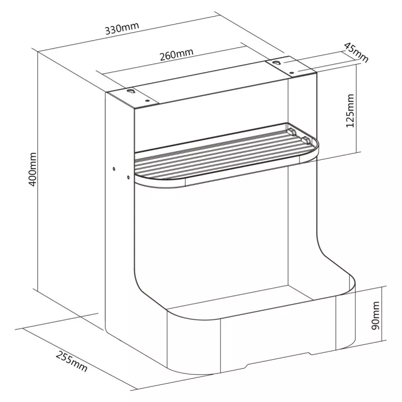 Ergo Office Scatola contenitore/organizer da sottoscrivania con vano accessori, bianco, max. 5 kg, ER-442