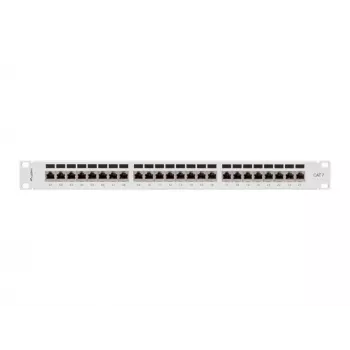 Patch panel 1U LANBERG PPS7-1024-S – 24 porte, Cat7, F/UTP, metallo, 1U (445×102×44,5 mm)