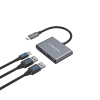 Hub USB-C 3-in-1 CANYON DS-3 grigio scuro – USB-C a USB-A + HDMI + pass-through PD