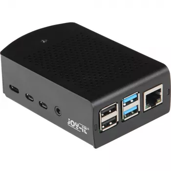 JOY-IT RPI CASE ALU06 - case per Raspberry Pi 4, alluminio, nero (RB-ALUCASEP4+06)