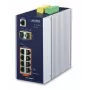 PLANET IGS-10020PT - Switch - managed - 8 x 10/100/1000 (PoE) + 2 x Gigabit SFP - montaggio su guida DIN, montaggio a parete - PoE (130 W) - DC (IGS-10020PT)