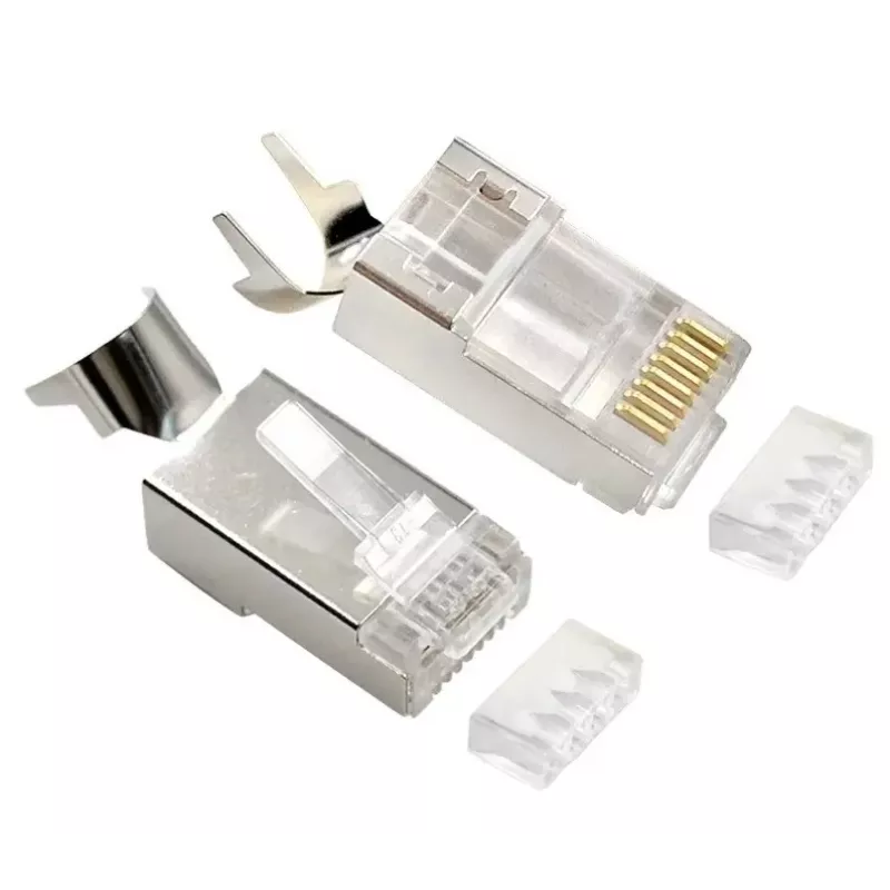 Connettore maschio RJ45 GEMBIRD CAT7 8P8C placcato oro 15µ FTP/SFTP, confezione da 100