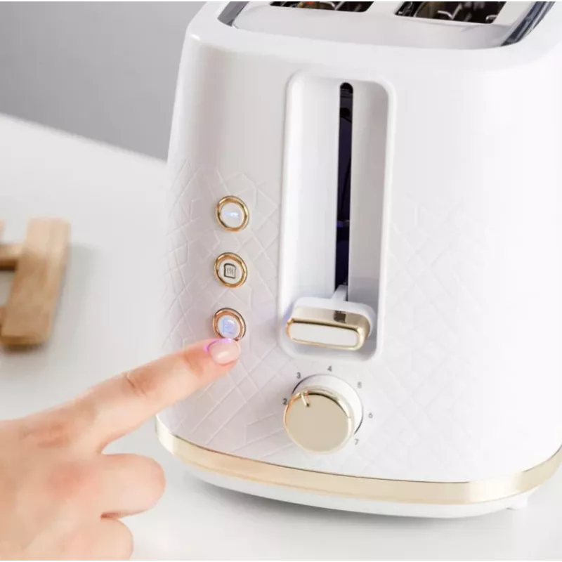 Tostapane Taurus TO800P 2 fette 800 W bianco con comandi a pulsante e manopola