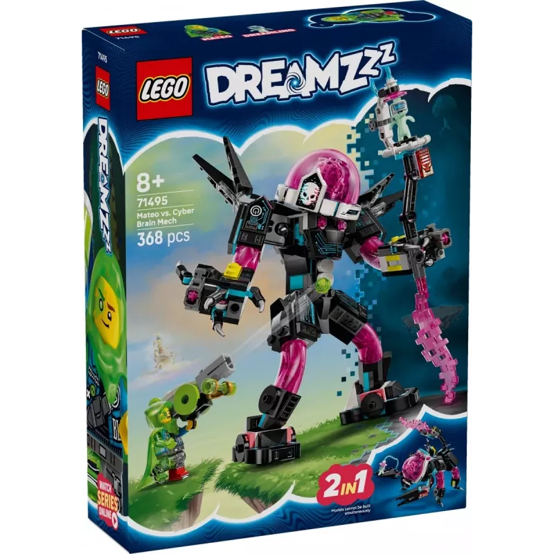 Giocattolo da costruzione LEGO 71495 Mateo vs. Cyberbrain Mech – set di gioco con minifigure e mech da costruire