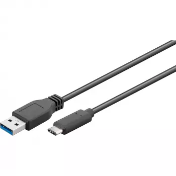 Wentronic Goobay cavo USB 3.0 SuperSpeed > USB-C™, nero, 2 m - connettore maschio USB 3.0 (tipo A) > connettore maschio USB-C (71221)