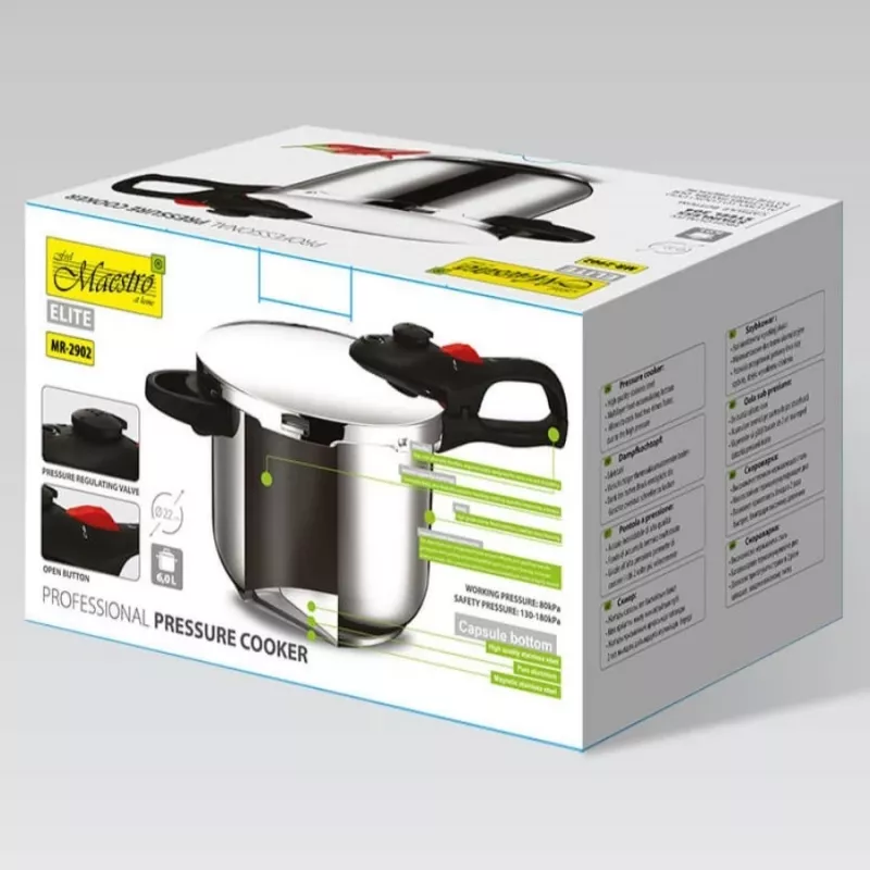Pentola a pressione Maestro MR-2902, 6 L, argento