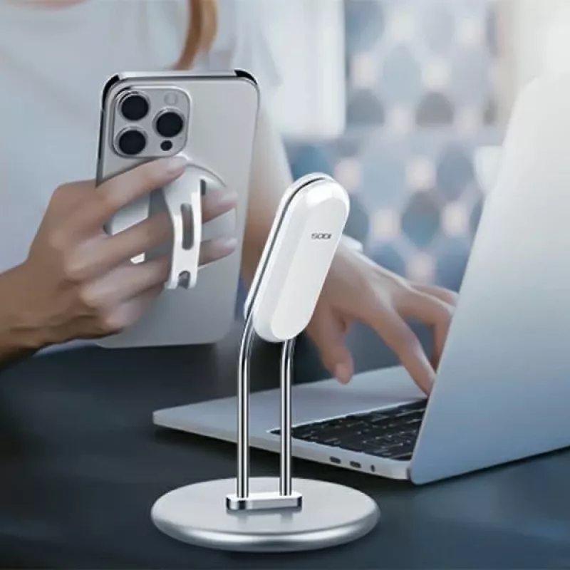 Supporto per telefono SODI SIM-300 argento MagSafe – supporto da scrivania per iPhone compatibile MagSafe