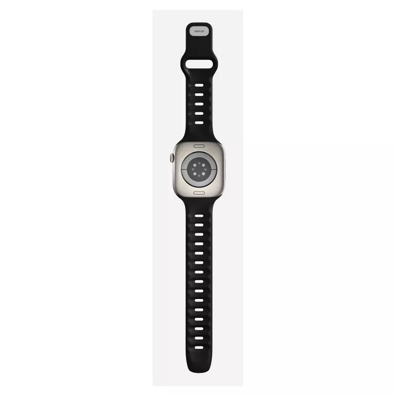 Cinturino per orologio Nomad Tempo Band nero in gomma — larghezza 20 mm, per polsi 155–193 mm