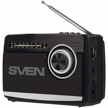 Altoparlante SVEN SRP-155, nero (3W, Bluetooth, FM/AM/SW, USB, microSD, torcia, batteria ricaricabile)