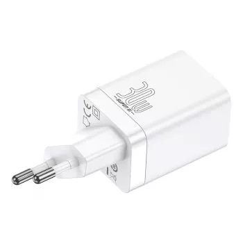 Baseus Super Si Pro caricabatterie rapido USB + USB-C 30W (bianco)
