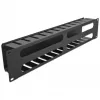 DeLOCK - Pannello di gestione cavi per armadio elettrico - nero - 2U - 48,3 cm (19) (66553)