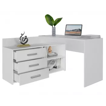 Scrivania angolare per computer Topeshop DANY BIEL KPL bianco rettangolare truciolare