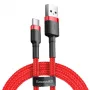 Cavo USB 2.0 A a USB-C Baseus CATKLF-B09 1m QC3.0 treccia in nylon rosso, ricarica rapida e sincronizzazione dati