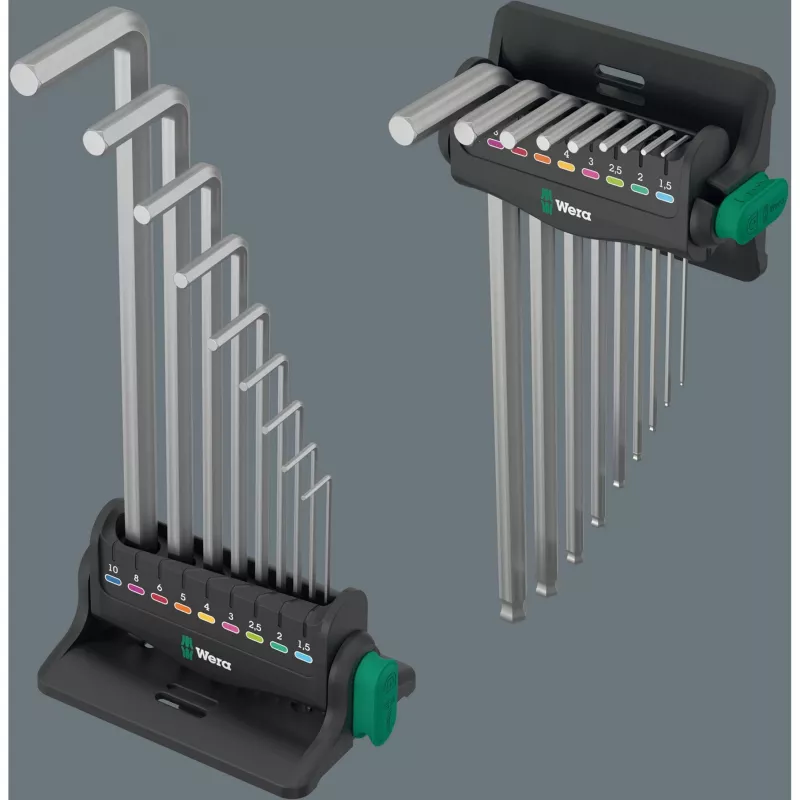 Wera 05022102001 set chiavi esagonali, forma a L, metriche, 9 pz.