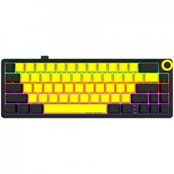 Tastiera da gaming meccanica LORGAR KBP70MW 65% nero giallo layout EN