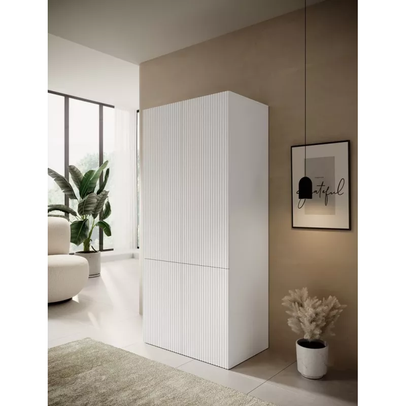 Armadio cama meble PAFOS 2D 90x55,5x198,5 cm bianco opaco con 2 ripiani