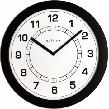 NeXtime orologio 3045zw Super Slim, Ø28 cm, da parete, nero