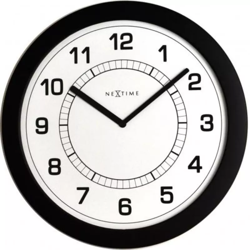 NeXtime orologio 3045zw Super Slim, Ø28 cm, da parete, nero