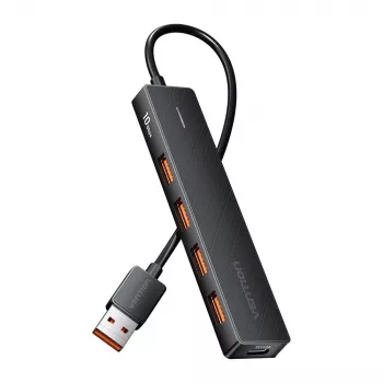 Hub multiporta 5-in-1 USB 3.2 Gen 2 Vention CHOBB — 5 porte (4× USB 3.2 Gen 2 Type-A, 1× USB 3.2 Gen 1 Type-A), 0,15 m, ABS, nero