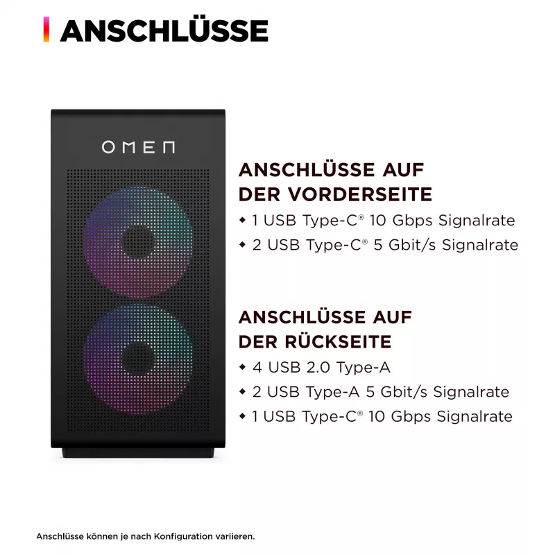 HP OMEN 35L GT16-0065ng AMD Ryzen™ 7 8700F PC da gaming