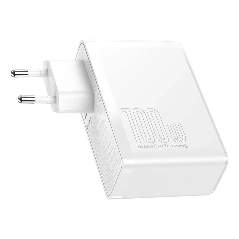 Caricabatterie da viaggio Baseus GaN2 Pro Quick 2x USB + 2x USB-C, 100W, EU (bianco)