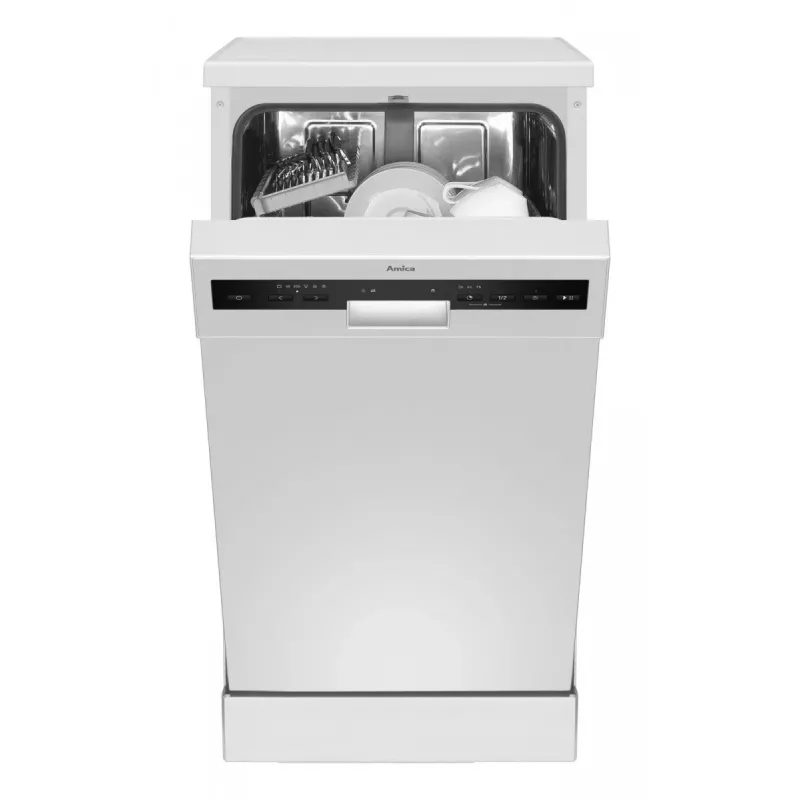 Amica DFM41E6qWMG lavastoviglie a libera installazione, 10 coperti, 6 programmi, 49 dB, classe energetica E, bianca