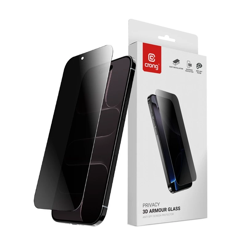 Crong 3D Armour Glass Privacy pellicola protettiva in vetro temperato, Apple iPhone Air
