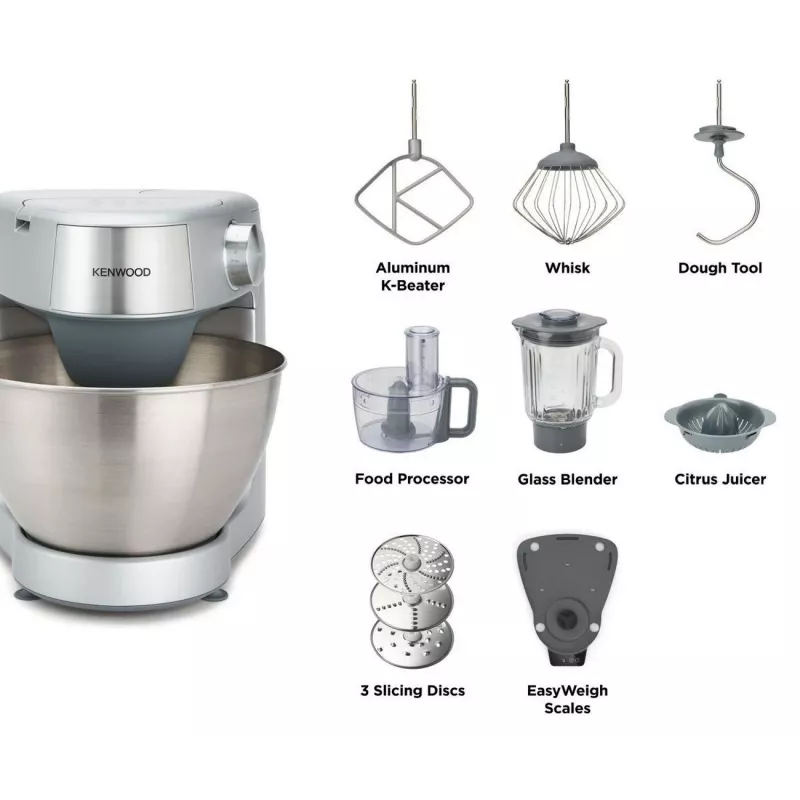 Kenwood Prospero+ Robot da cucina 1000 W 4,3 L Argento, bilancia integrata in acciaio inox