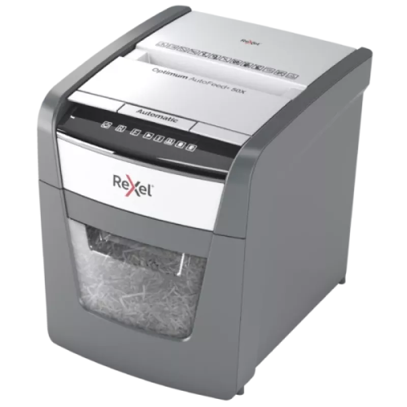 Rexel Optimum AutoFeed+ 50X distruggidocumenti con alimentazione automatica, taglio a particelle, P4