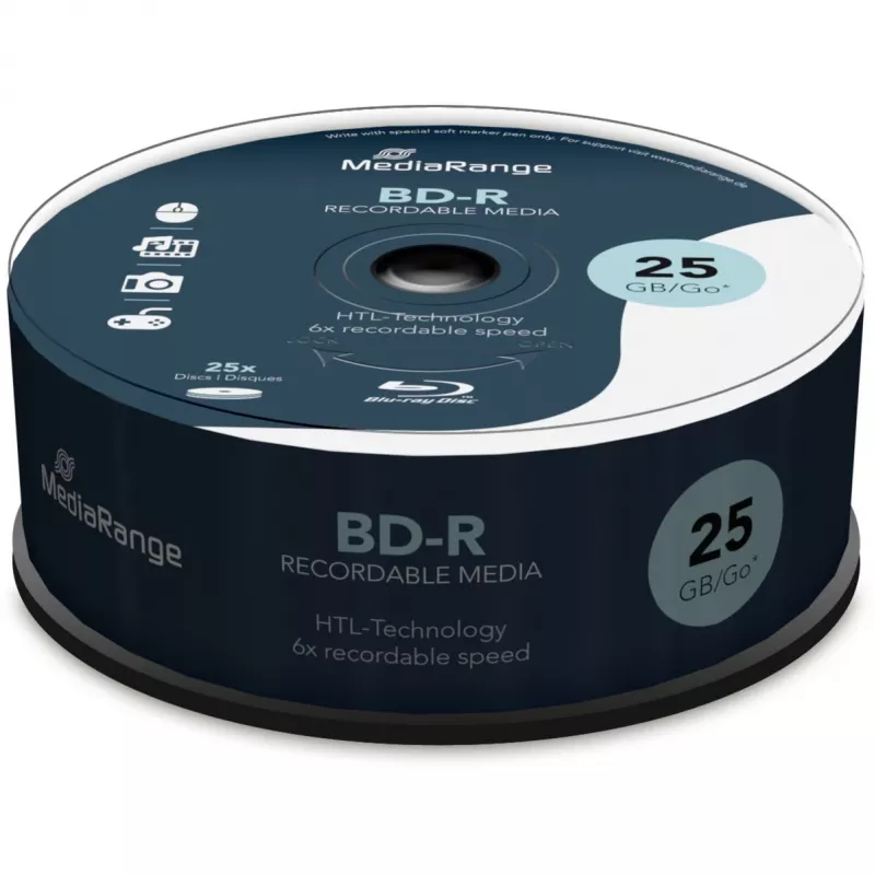 Supporto vergine BD-R MediaRange MR514 25 GB 25 pz.