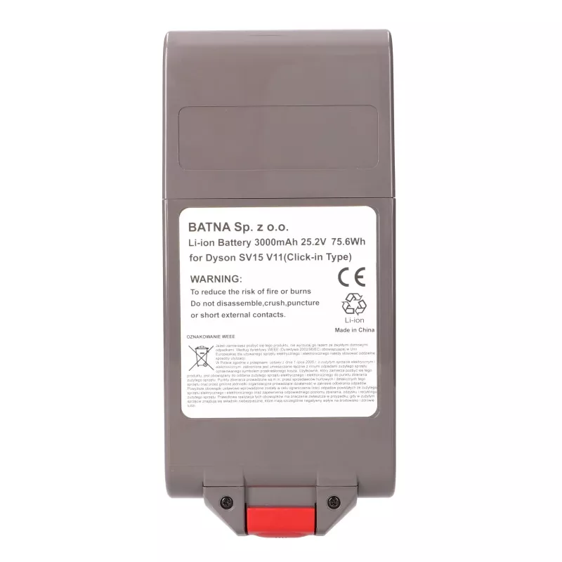 Batteria ricaricabile di ricambio per Dyson V11 25,2V 3000mAh di Extralink