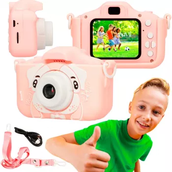 Extralink H28 SINGLE PINK – fotocamera digitale per bambini rosa/bianca, per bambini dai 3 anni