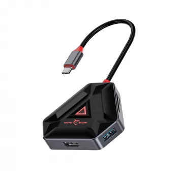 Hub USB-C SBOX HEXAGON 6-in-1 con HDMI ed Ethernet, Type-C bianco