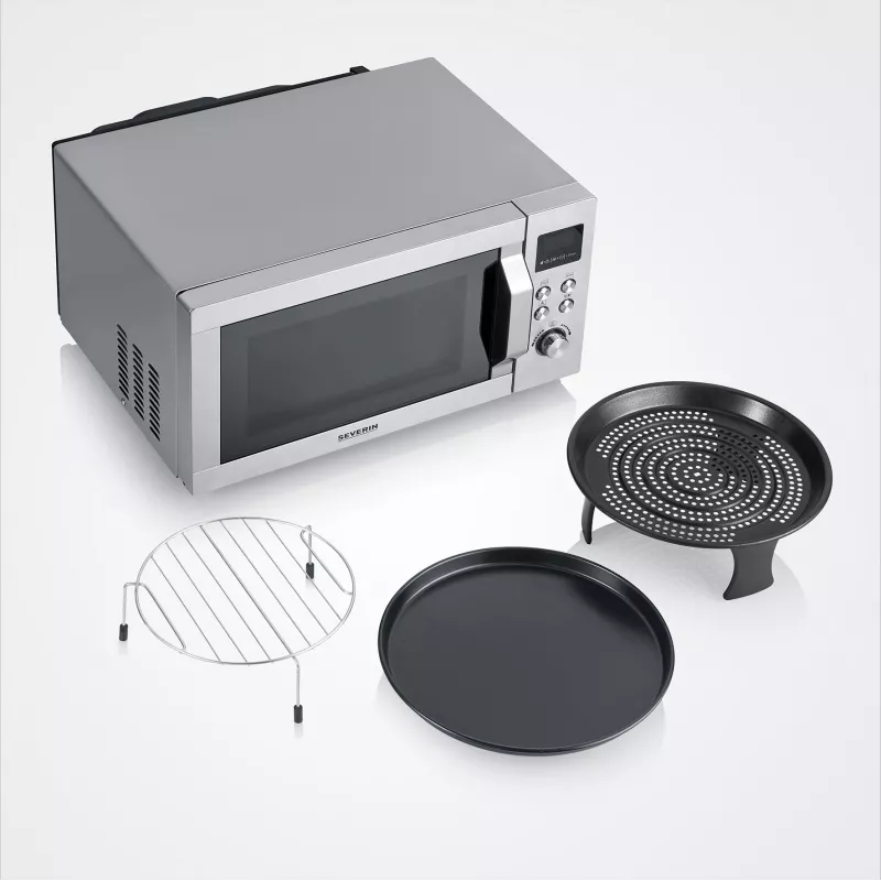 Microonde combinato SEVERIN MW 7918, a libera installazione, 25 L, 900 W, display LED, argento