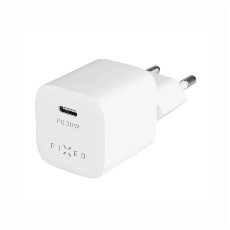 Caricabatterie da viaggio USB-C portatile FIXED FIXC30M-C-WH 30W design compatto