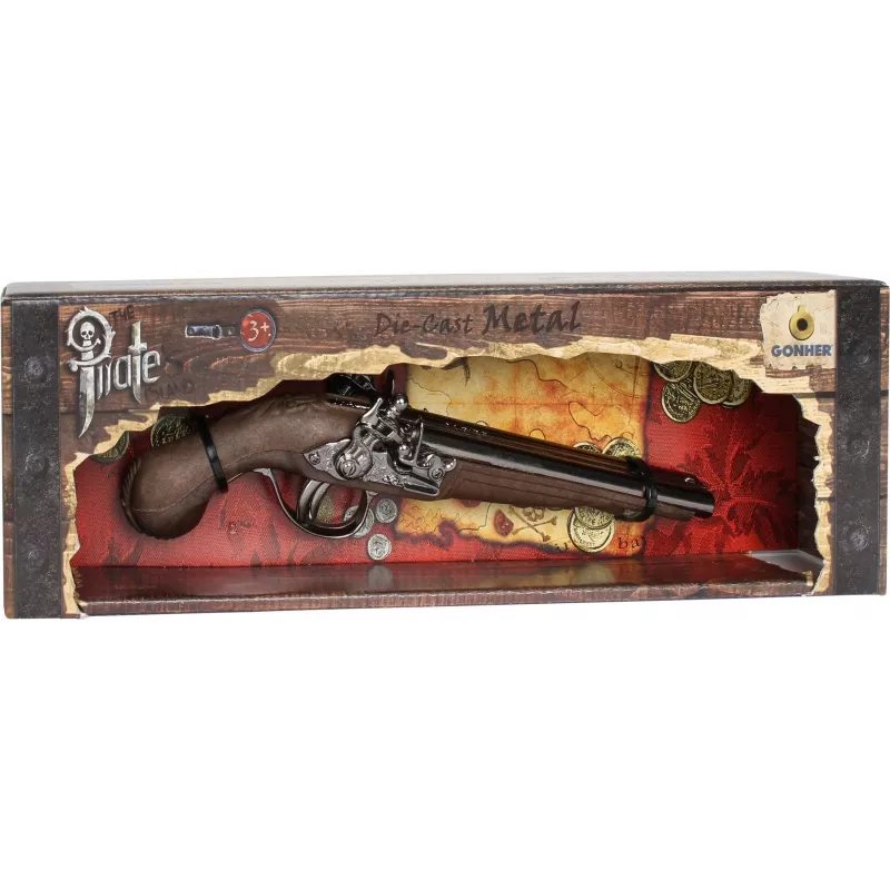 Pistola pirata in metallo giocattolo Pulio modello 15541/0 con design realistico