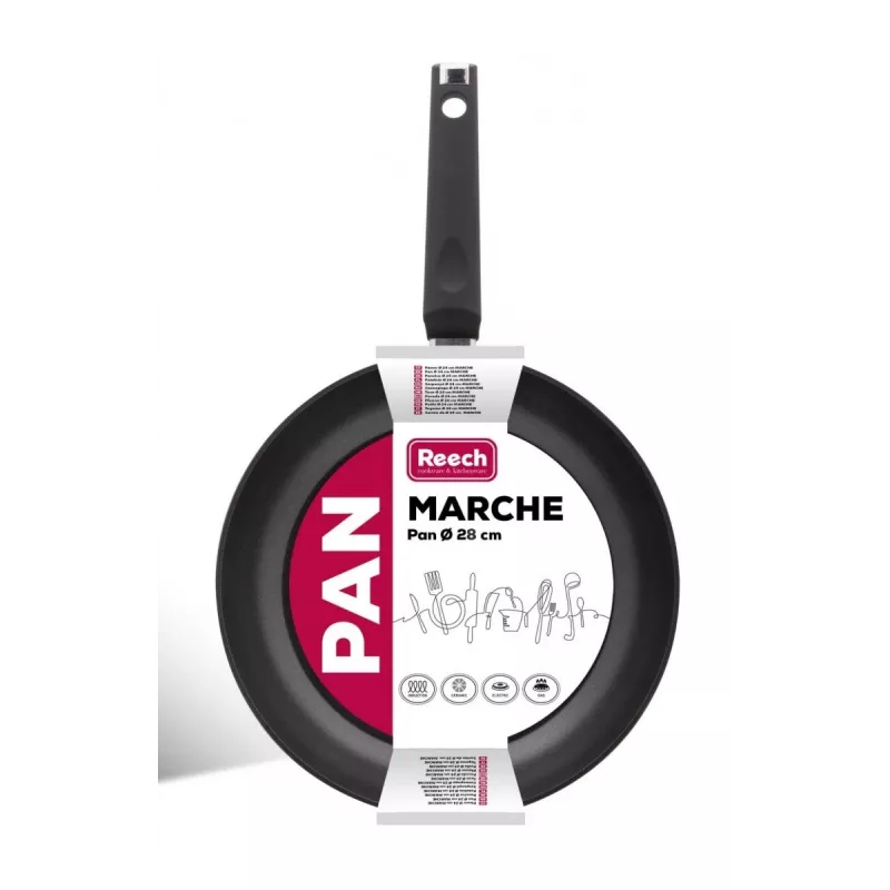 Padella in alluminio con rivestimento antiaderente LP1003 MARCHE 28 cm nero