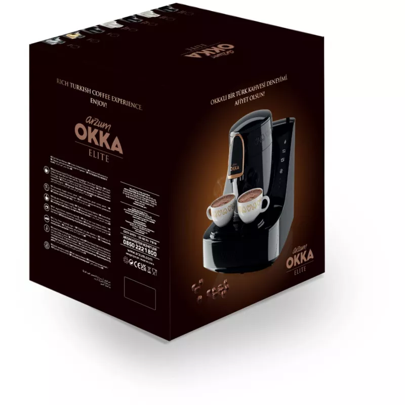 Okka Elite, caffettiera nero/rame, modello 2025