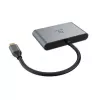 Hub multiporta Akasa 4 porte USB-C USB 3.2 Gen 2 con connettore maschio e porta di ricarica rapida - cavo - digitale/dati
