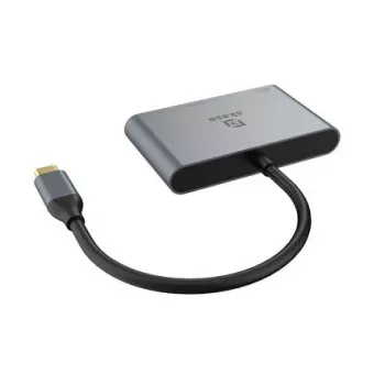 Hub multiporta Akasa 4 porte USB-C USB 3.2 Gen 2 con connettore maschio e porta di ricarica rapida - cavo - digitale/dati