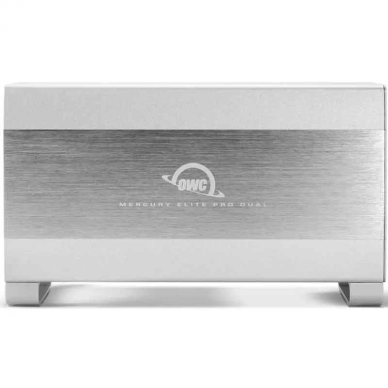OWC Mercury Elite Pro Dual bianco — box esterno per 2 dischi SATA da 3,5 pollici, RAID 0/1/SPAN, USB Type-B