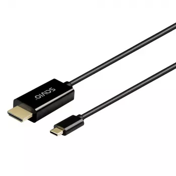Cavo USB-C SAVIO CL-191 2 m — USB-C a USB-C, connettore maschio a connettore maschio, nero, rivestimento in plastica, conduttore in rame