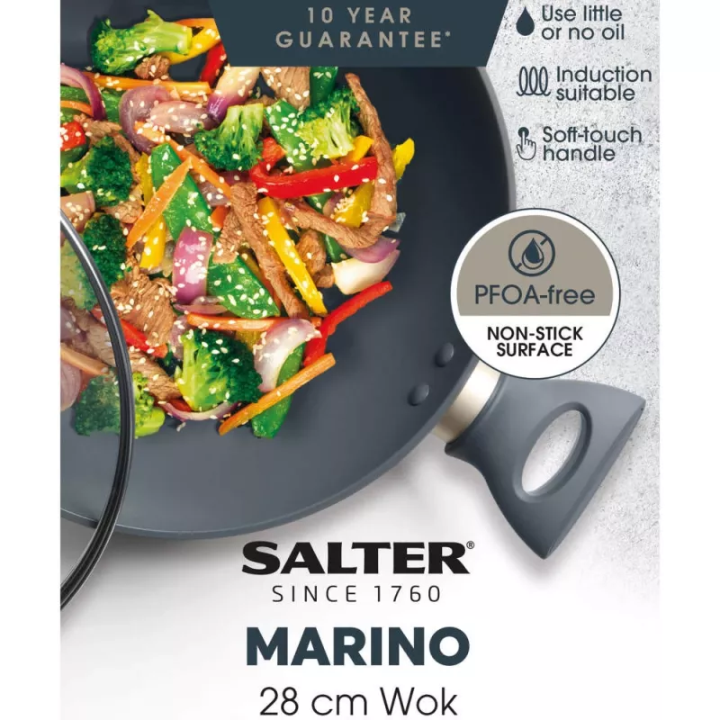 Wok Salter BW12267EU7 28 cm antiaderente, adatto all'induzione