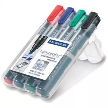 Pennarello Staedtler Lumocolor 350 WP4 4 pezzi nero blu verde rosso