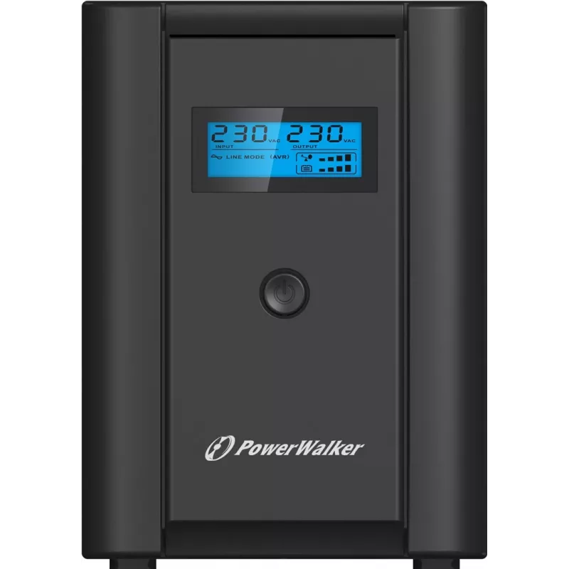 PowerWalker VI 1200 SHL gruppo di continuità line-interactive UPS 1200 VA (1,2 kVA), 600 W, 4 prese (2x Schuko, 2x IEC C13), USB, LCD, nero