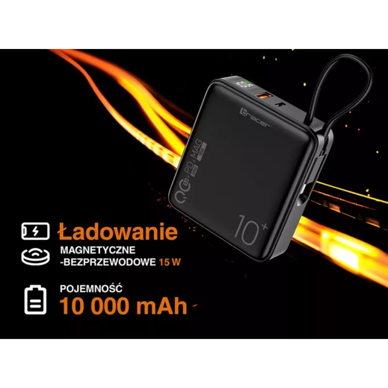 Caricabatterie portatile Tracer Scout 10000 mAh MAG+PD+QC