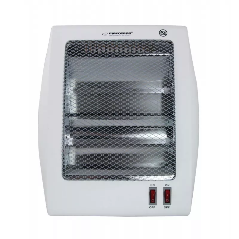 Termoventilatore elettrico al quarzo ESPERANZA EHH010 400W/800W, bianco, cavo 1,2 m, tasti, termostato regolabile