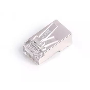 Connettore maschio RJ45 schermato cat.6 universale filo/flessibile 8P8C 100 pz.